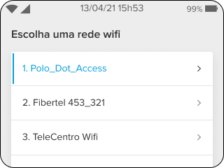 Point Pro 2 com lista de redes wifi disponível.